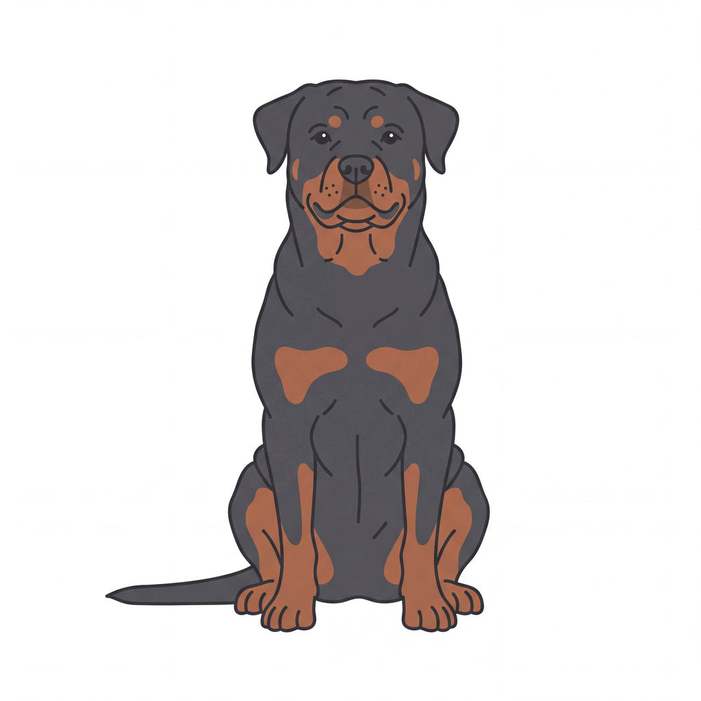 PawTale Press artwork: Rottweiler, Modern line style