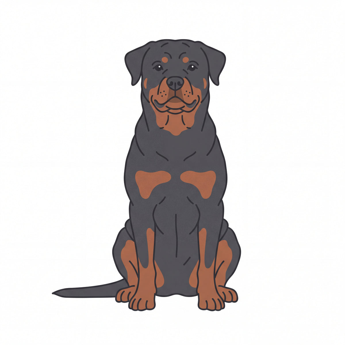 PawTale Press artwork: Rottweiler, Modern line style