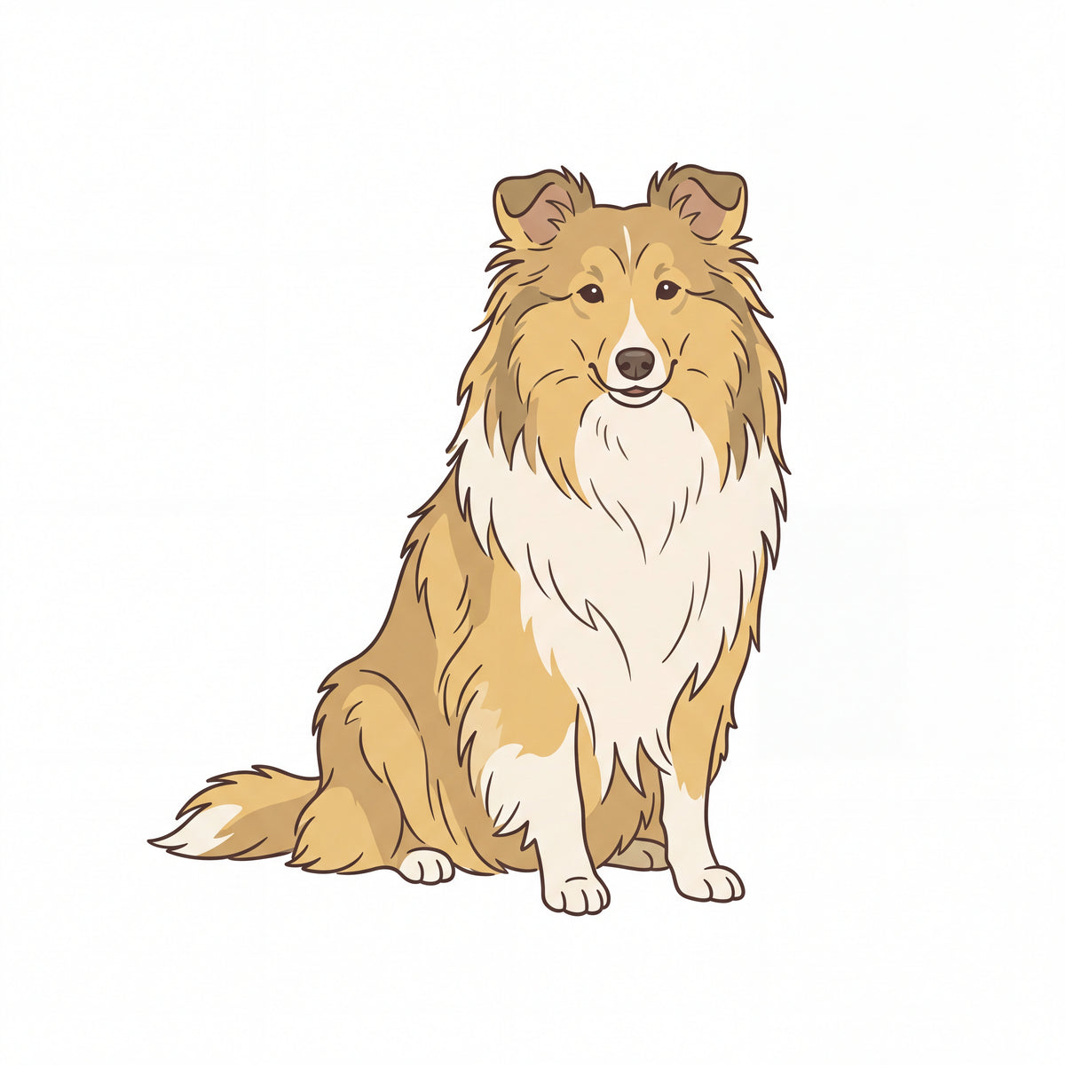 PawTale Press artwork: Shetland Sheepdog, Modern line style