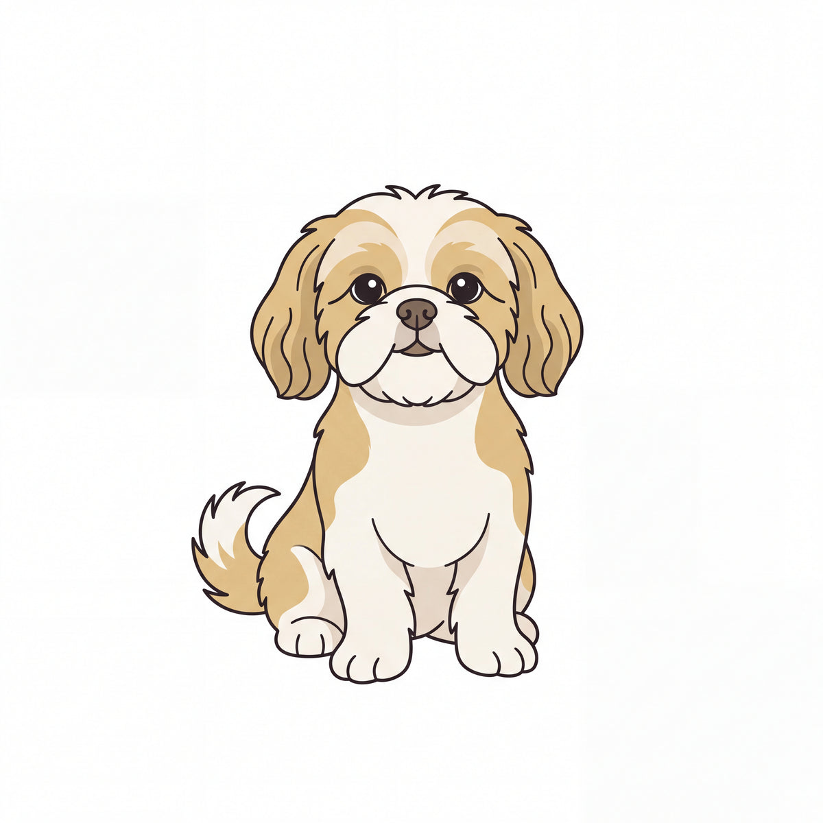 PawTale Press artwork: Shih Tzu, Modern line style