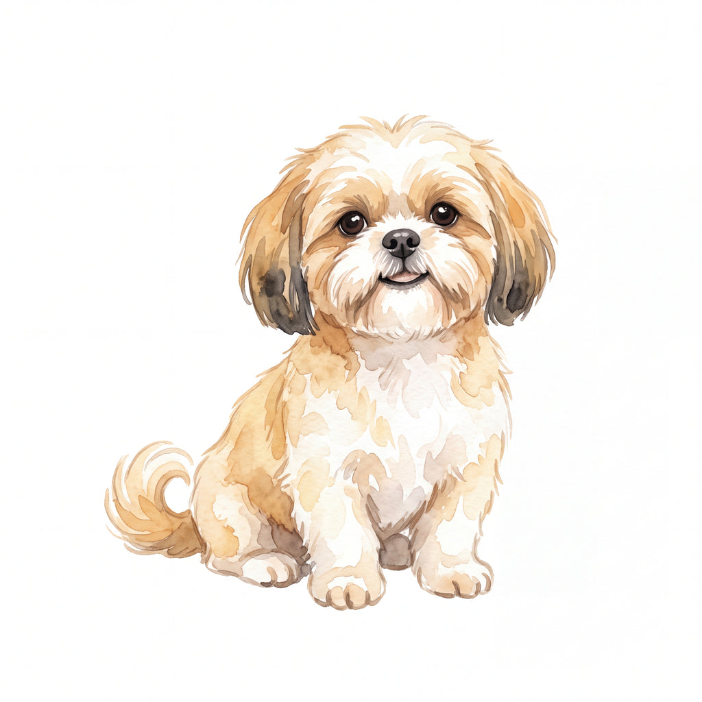 PawTale Press artwork: Shih Tzu, Watercolor style