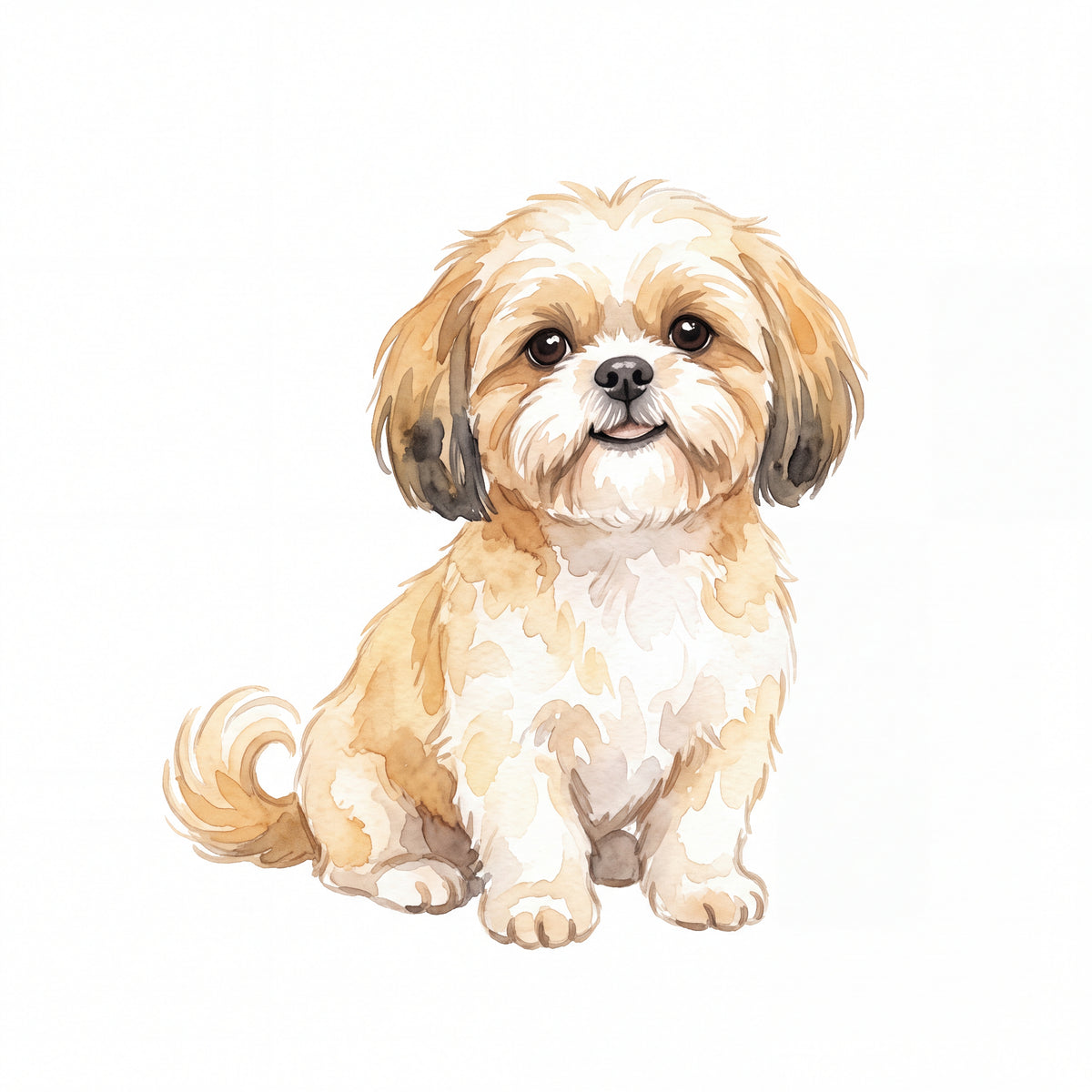 PawTale Press artwork: Shih Tzu, Watercolor style