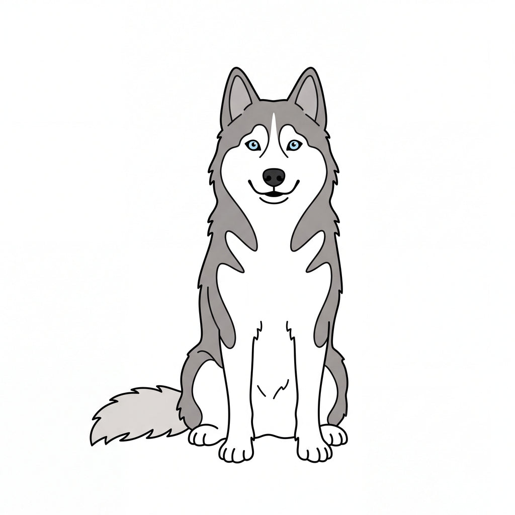 PawTale Press artwork: Siberian Husky, Modern line style
