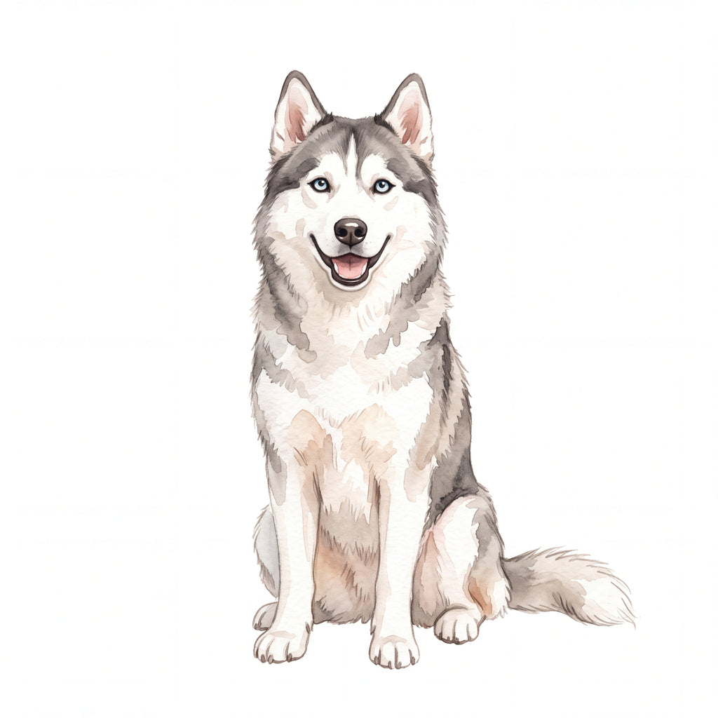 PawTale Press artwork: Siberian Husky, Watercolor style