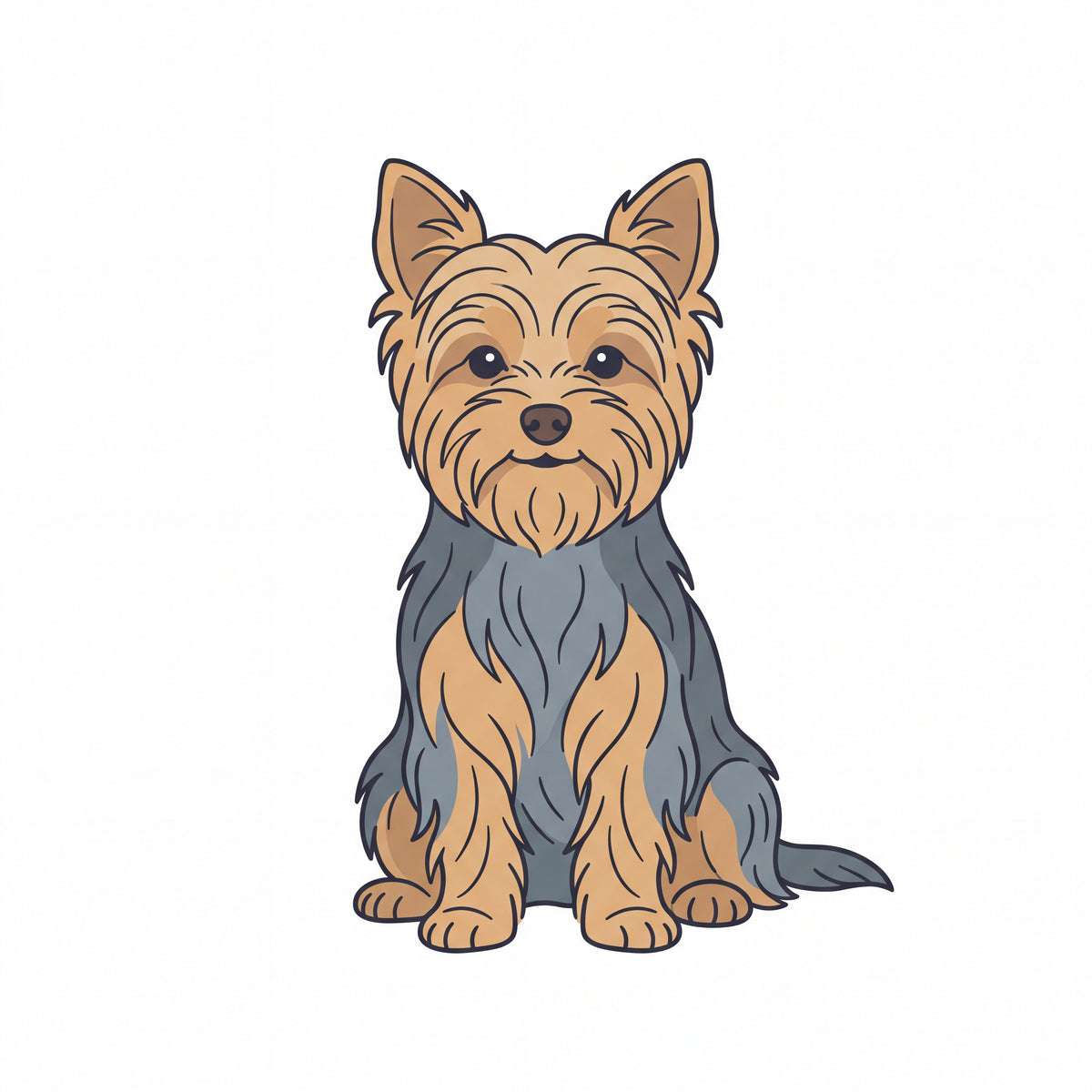 PawTale Press artwork: Yorkshire Terrier, Modern line style